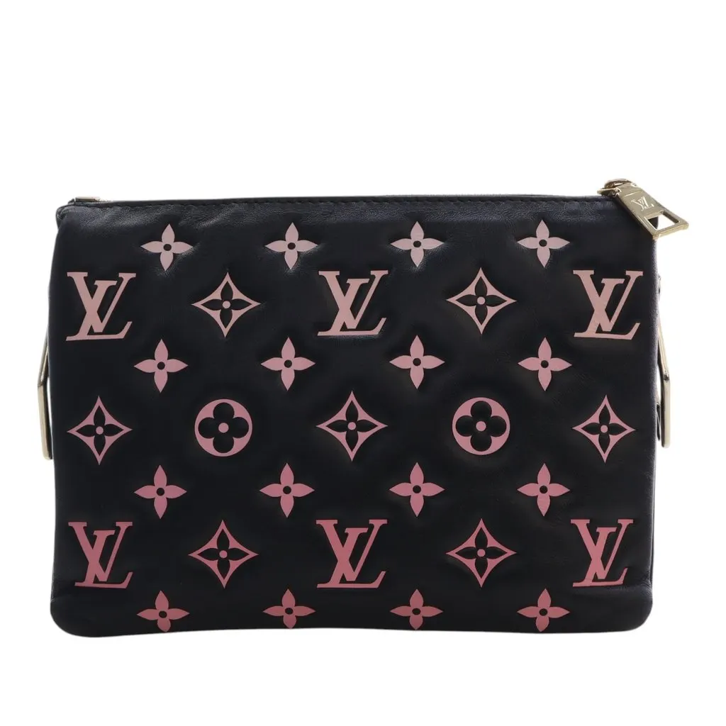 Louis Vuitton Bicolor Monogram Embossed Lambskin Coussin BB Black Leather Very good - Model View