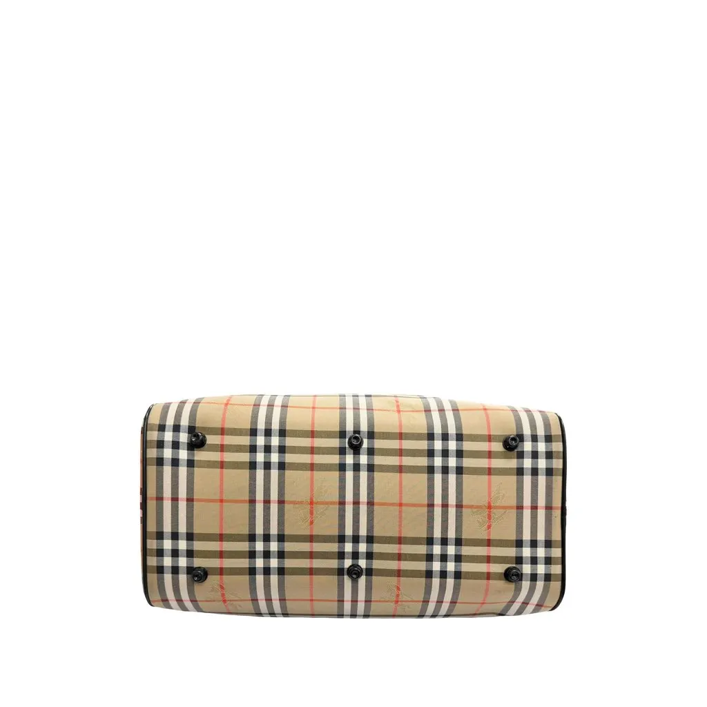 Burberry Haymarket Check Canvas Travel Bag Beige Very good - Inside View