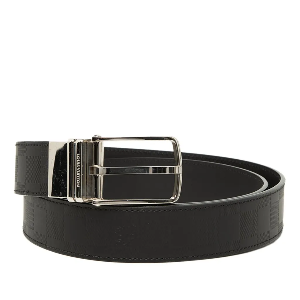 Louis Vuitton Damier Infini Boston Reversible Belt Black Leather Very good - Front View