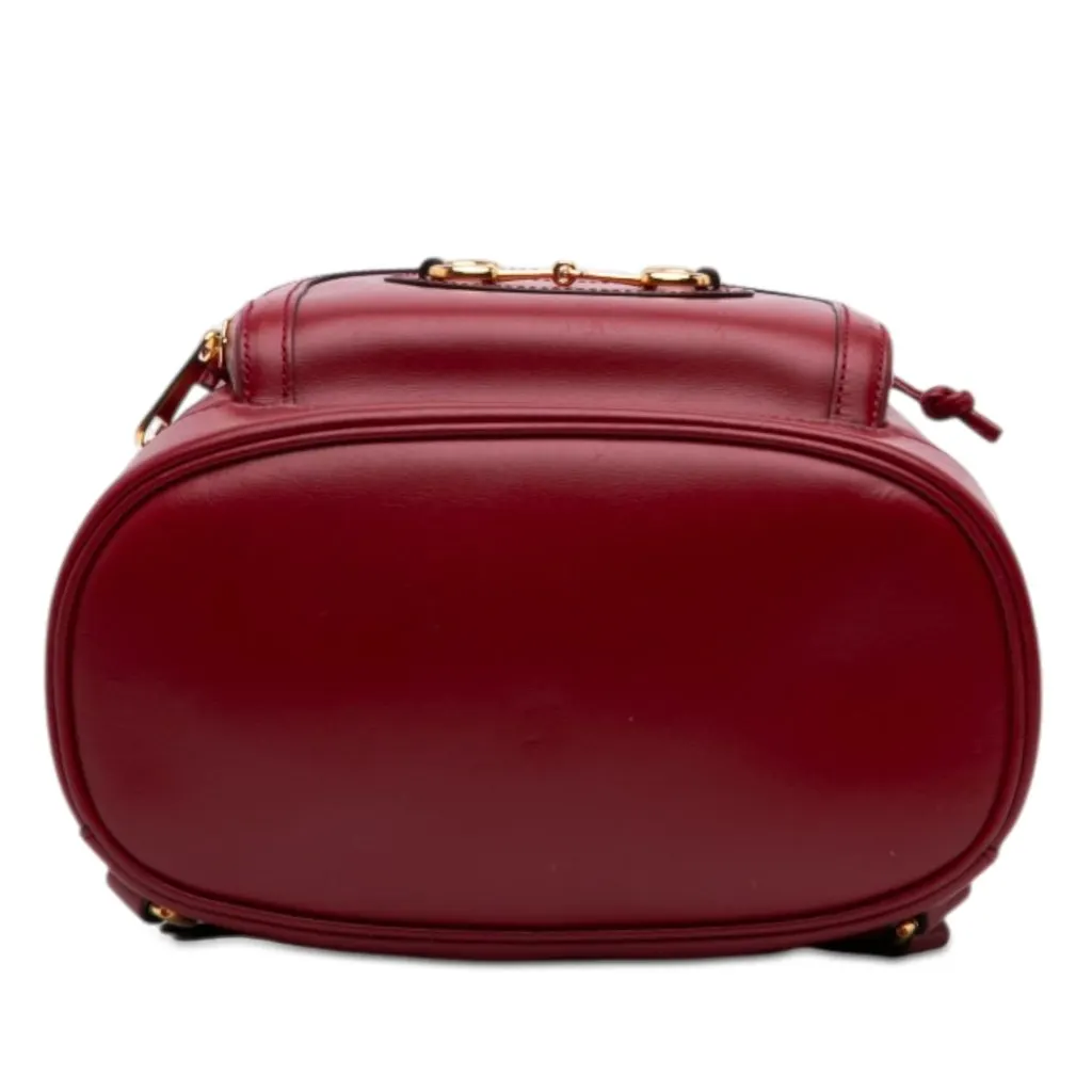 Gucci Calfskin Horsebit 1955 Drawstring Backpack Red Leather Very good - Inside View