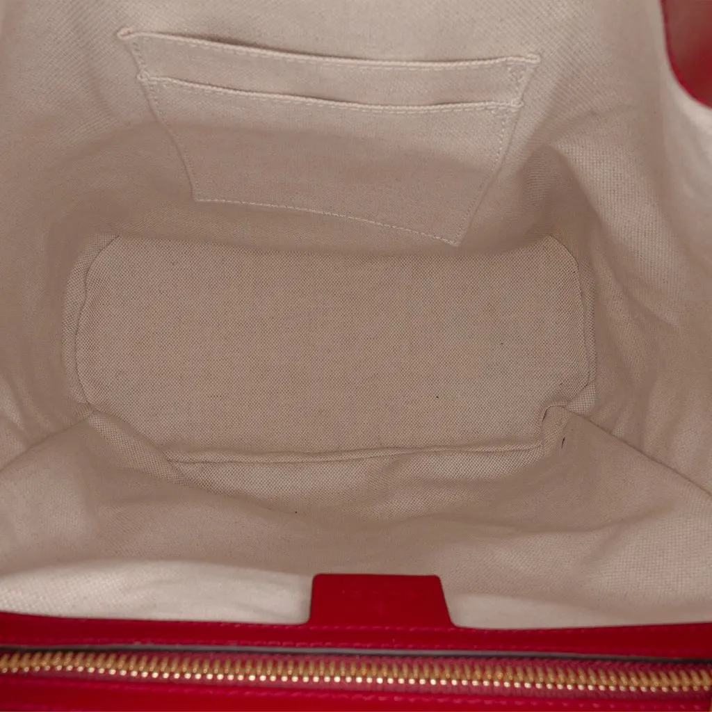 Gucci Calfskin Horsebit 1955 Drawstring Backpack Red Leather Very good - Model View