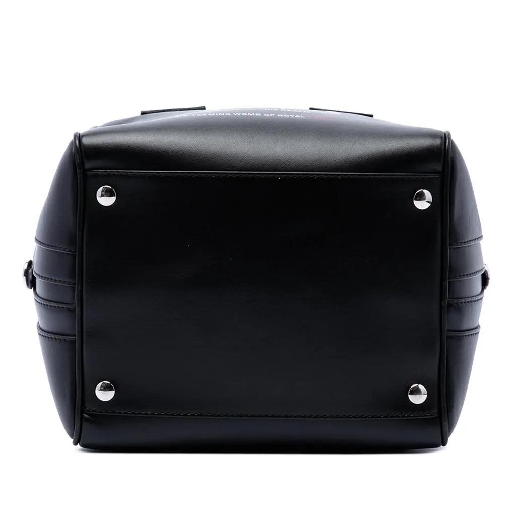 Burberry Leather Deer Print Cube Satchel Black Leather Very good - Inside View