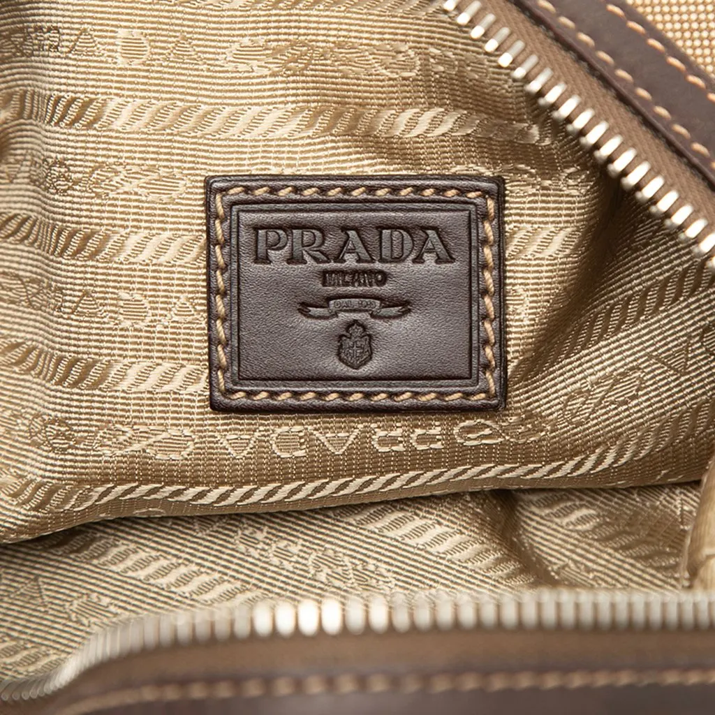 Prada Canvas Canapa Logo Pouch Beige Very good - Box View