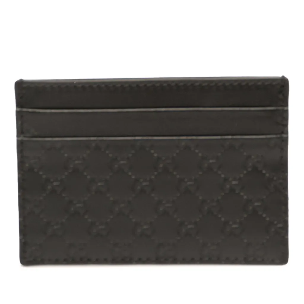 Gucci Microguccissima Card Holder Black Leather Never worn - Front View