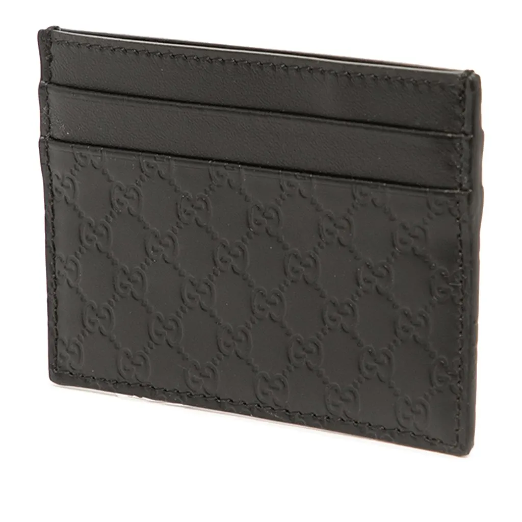 Gucci Microguccissima Card Holder Black Leather Never worn - Back View
