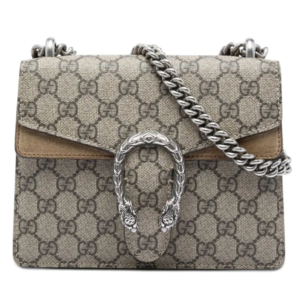 Gucci Small GG Supreme Dionysus Crossbody Beige Very good - Front View
