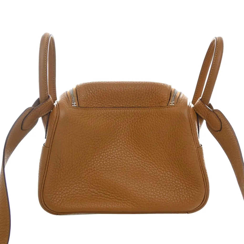 Hermès Mini Clemence Lindy 20 Brown Leather Very good - Back View