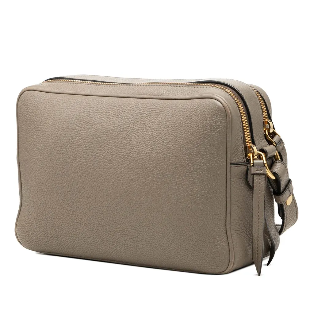 Prada Vitello Phenix Double Zip Camera Bag Brown Leather Very good - Back View
