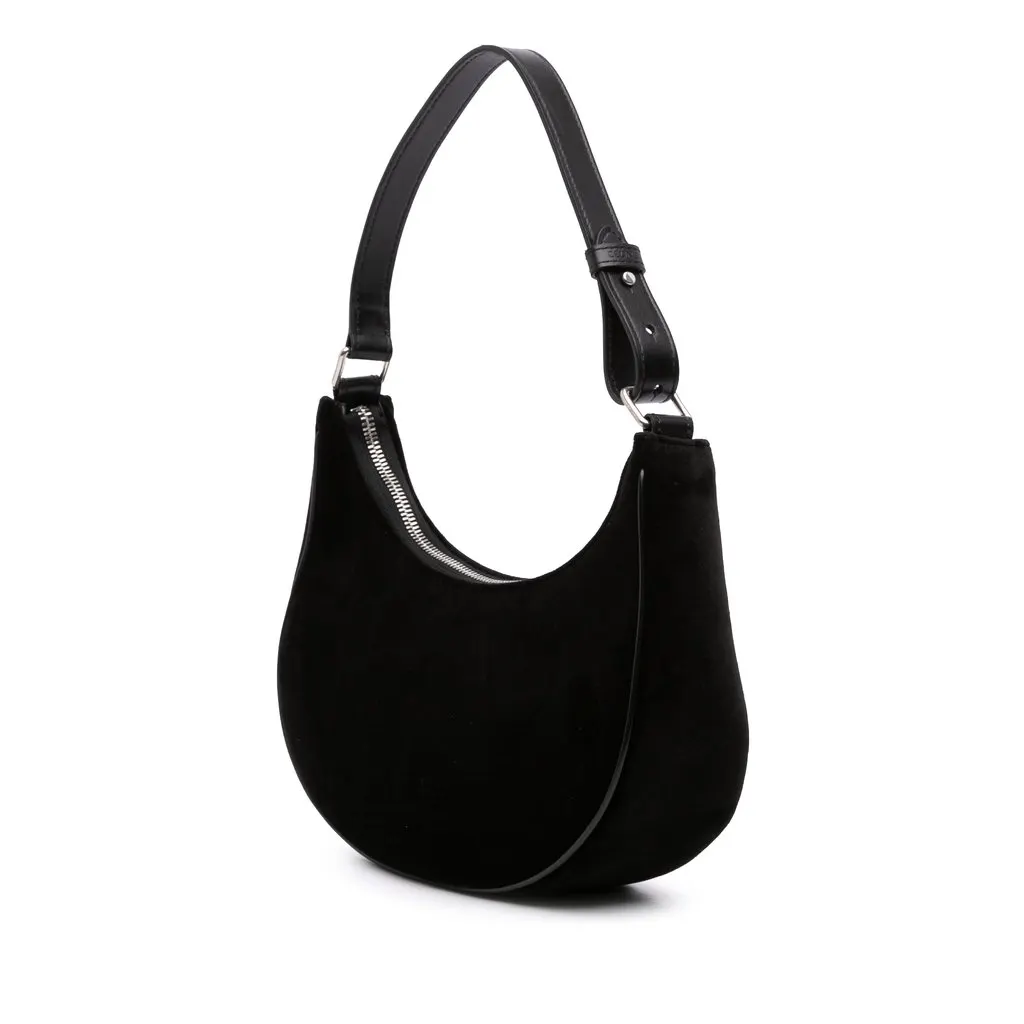 Celine Velvet Strass Triomphe Ava Shoulder Bag Black Very good - Back View