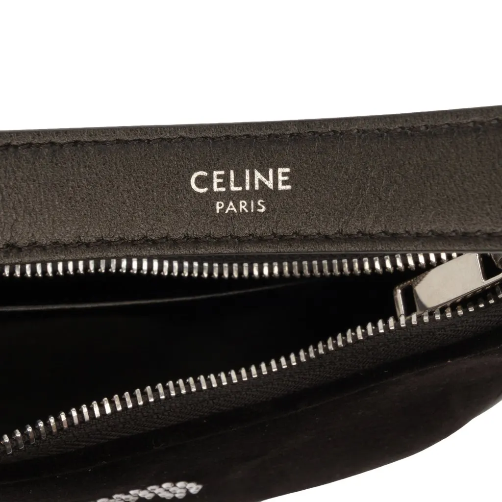 Celine Velvet Strass Triomphe Ava Shoulder Bag Black Very good - Box View