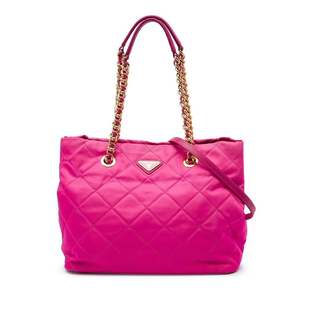 Prada Impuntu Tessuto Open Convertible Tote Pink Polyamide Very good - Front View