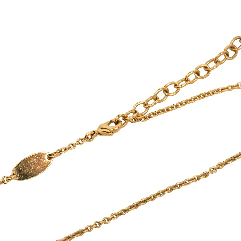 Louis Vuitton Gold Plated Essential V Necklace Gold Metal Very good - Box View
