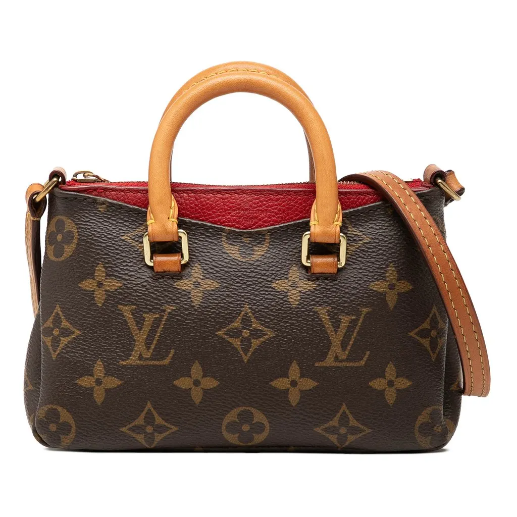 Louis Vuitton Monogram Nano Pallas Brown Very good - Front View