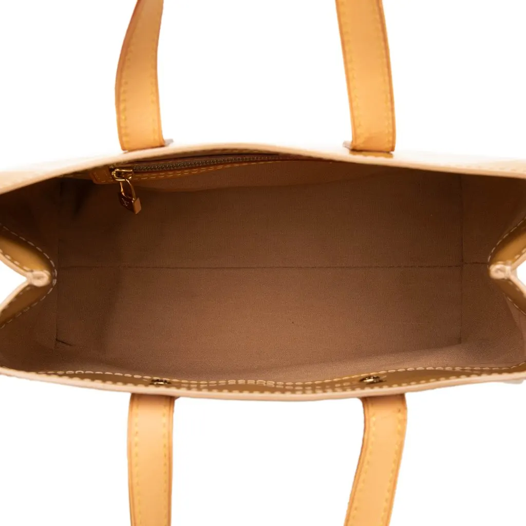 Louis Vuitton Monogram Vernis Reade PM Beige Leather Good - Model View