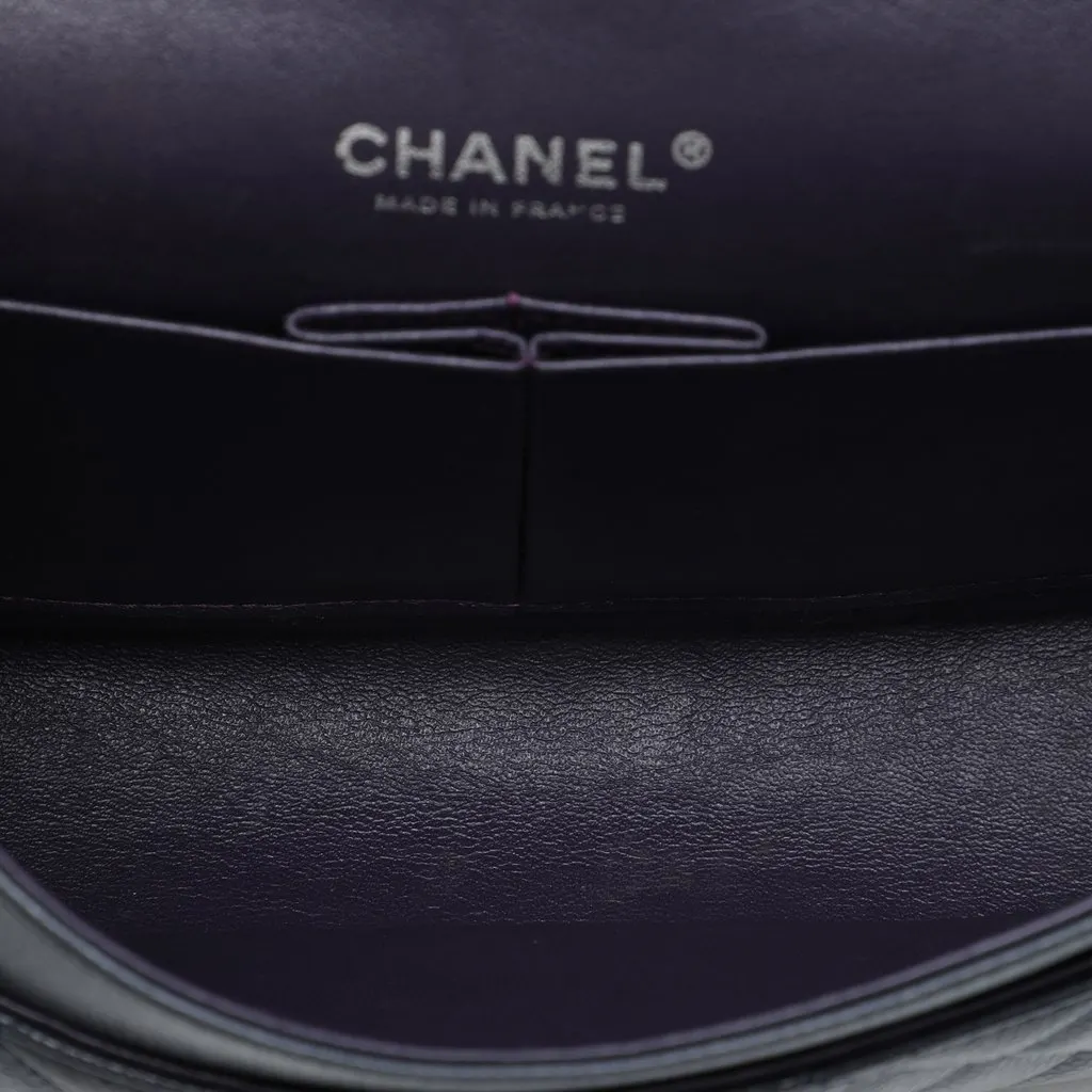 Chanel Medium Classic Caviar Double Flap Purple Leather Very good - Model View