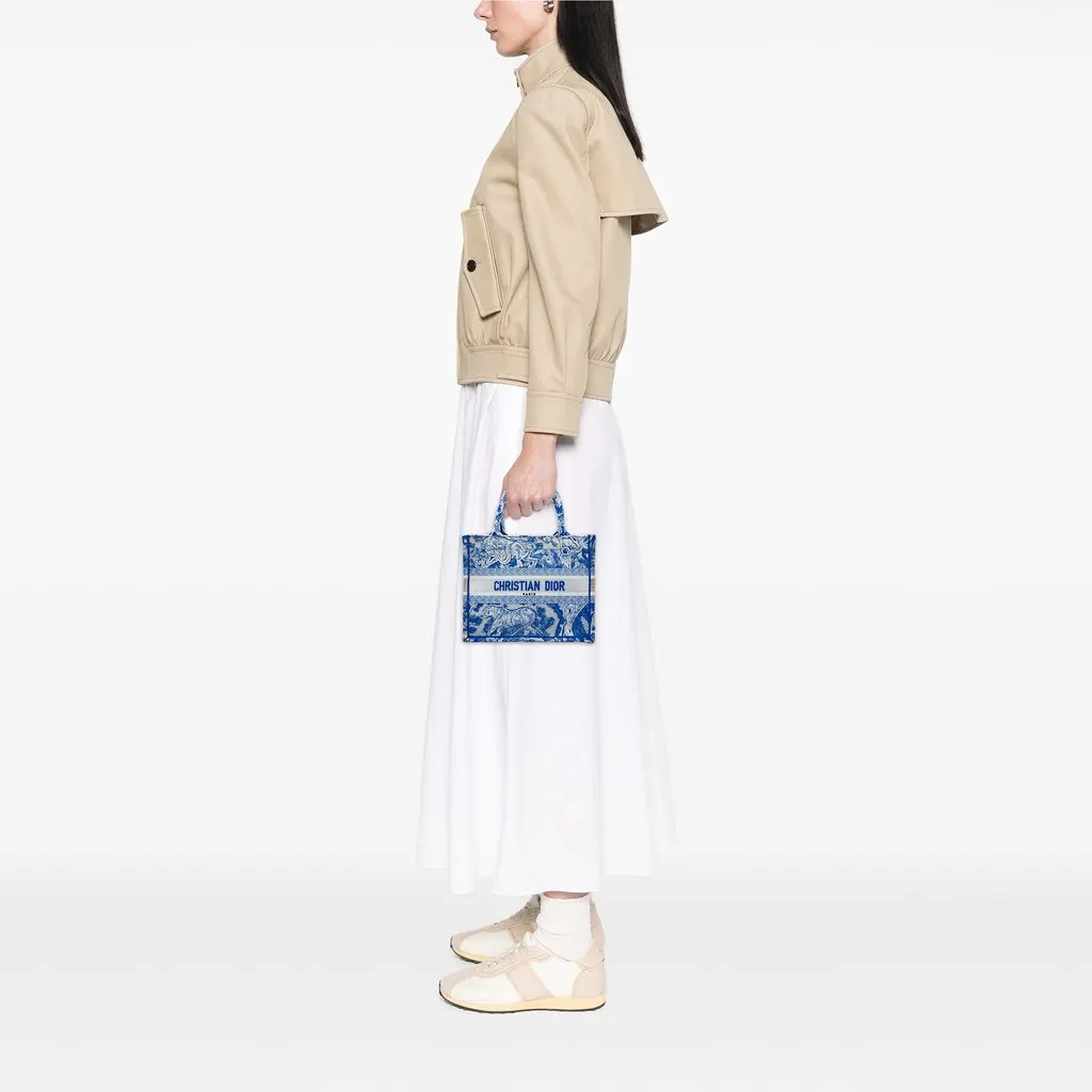 Dior Small Canvas Embroidered Toile De Jouy Sauvage Book Tote Blue Very good - Box View