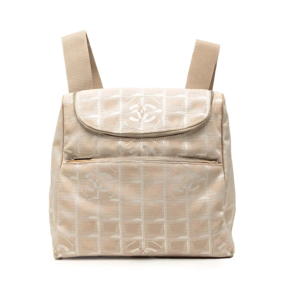 Chanel New Travel Line Nylon Backpack Beige Polyamide Very good - Front View