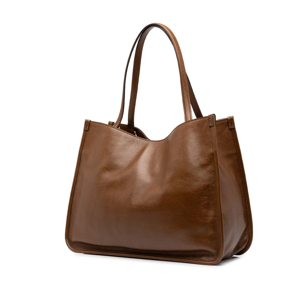 Gucci Medium Leather Horsebit 1955 Tote Brown Leather Very good - Back View