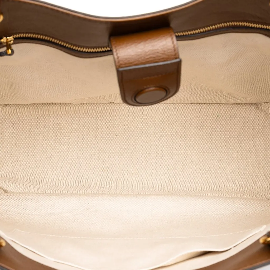 Gucci Medium Leather Horsebit 1955 Tote Brown Leather Very good - Model View