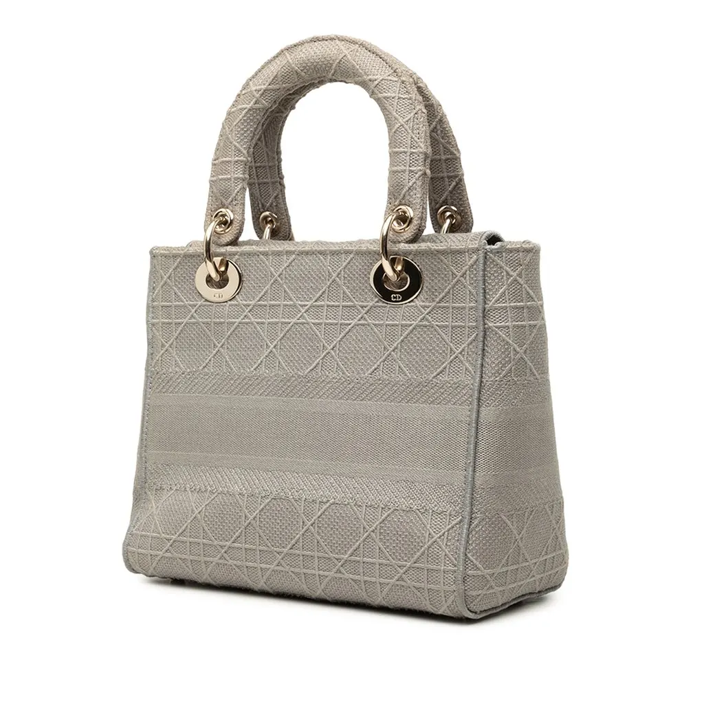 Dior Medium Embroidered Canvas Cannage Lady D Lite MultiColor Very good - Back View