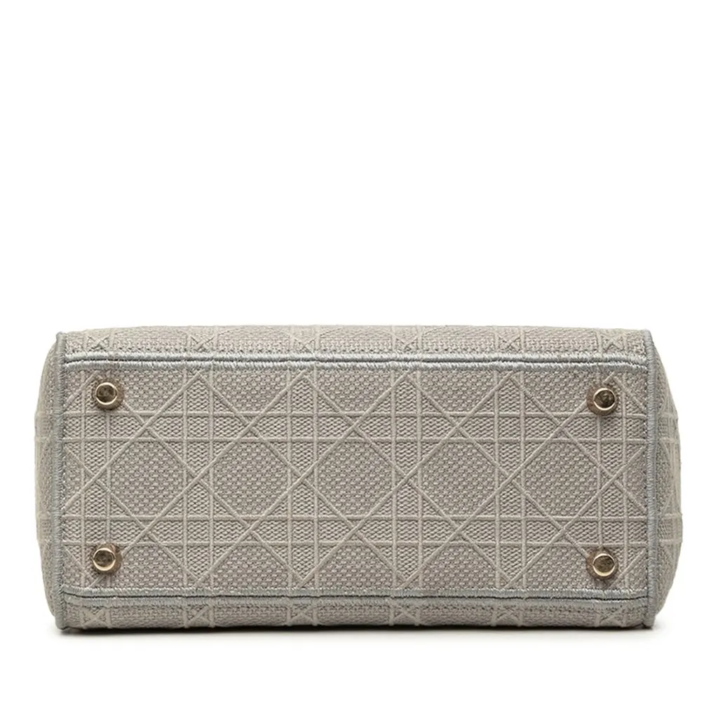 Dior Medium Embroidered Canvas Cannage Lady D Lite MultiColor Very good - Inside View