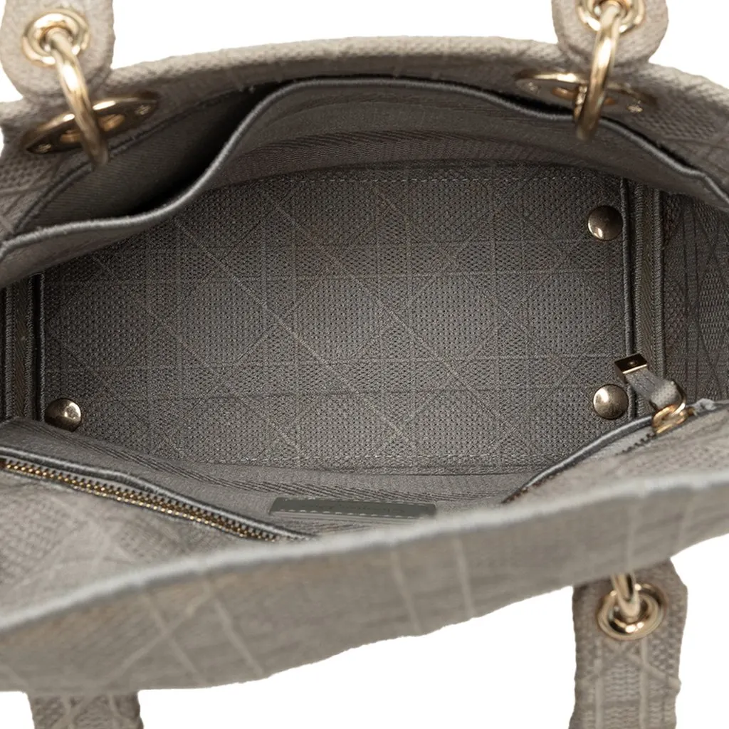 Dior Medium Embroidered Canvas Cannage Lady D Lite MultiColor Very good - Model View