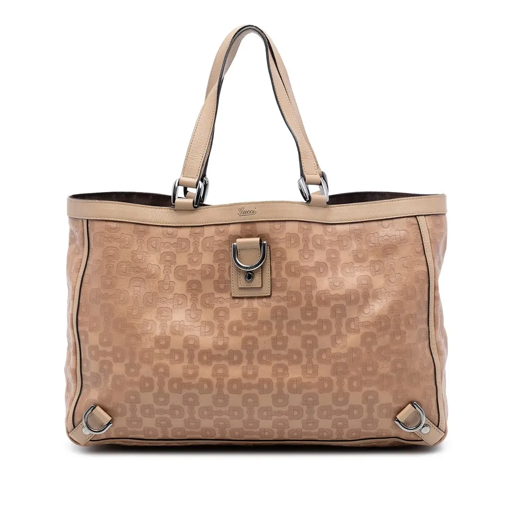 Gucci Leather Abbey D Ring Horsebit Tote Brown Leather Very good - Front View