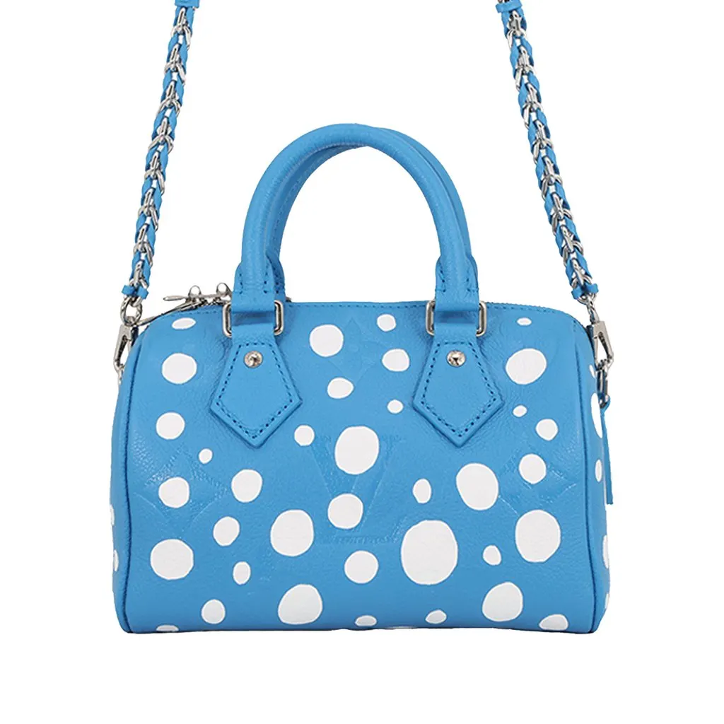 Louis Vuitton Yayoi Kusama Monogram Empreinte Speedy Bandouliere 20 Blue Leather Very good - Front View