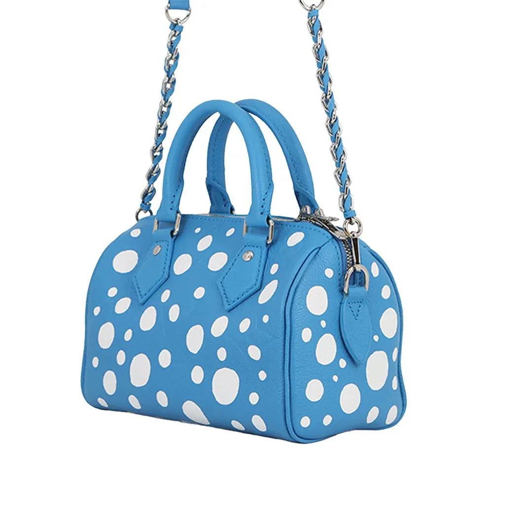 Louis Vuitton Yayoi Kusama Monogram Empreinte Speedy Bandouliere 20 Blue Leather Very good - Back View