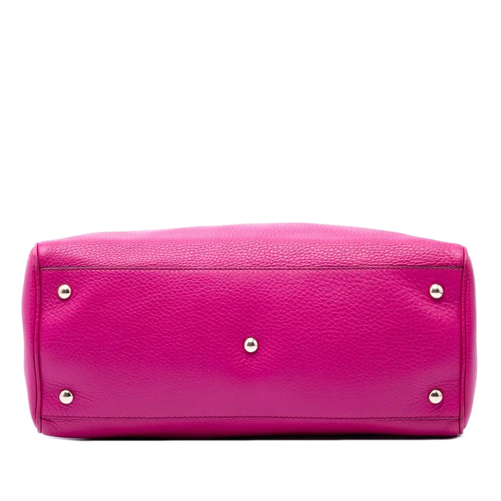 Gucci Medium Calfskin Bamboo Shopper Satchel Pink Leather Very good - Inside View