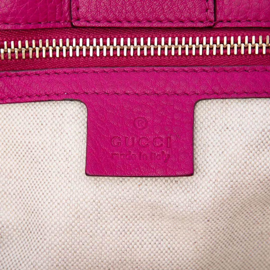 Gucci Medium Calfskin Bamboo Shopper Satchel Pink Leather Very good - Box View