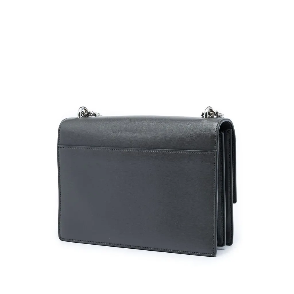 Saint Laurent Medium Calfskin Monogram Sunset Crossbody Black Leather Good - Back View