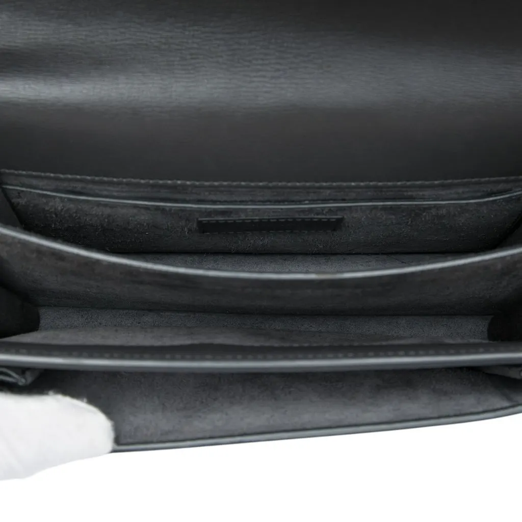 Saint Laurent Medium Calfskin Monogram Sunset Crossbody Black Leather Good - Model View