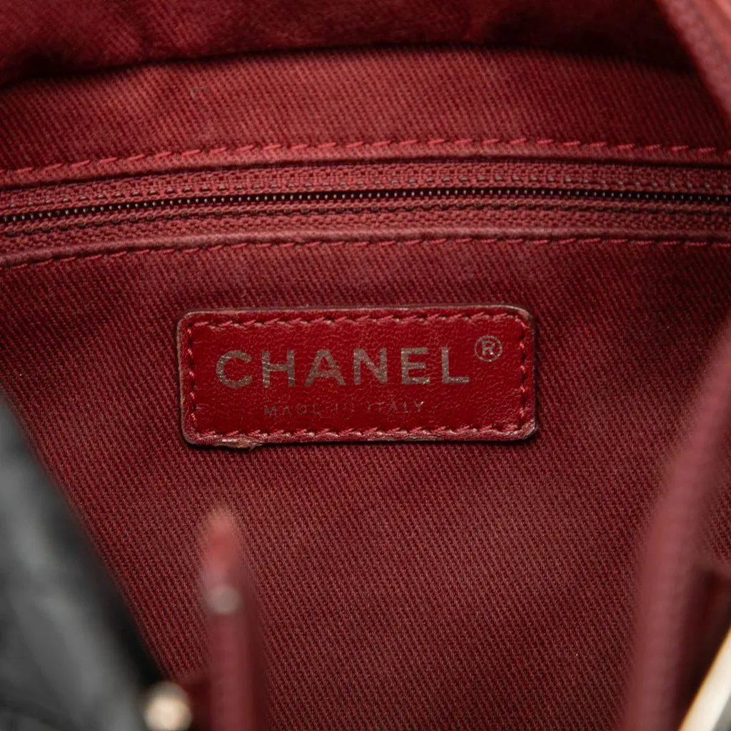 Chanel Small Quilted Aged Calfskin Cotton Club Tote Black Leather Good - Box View