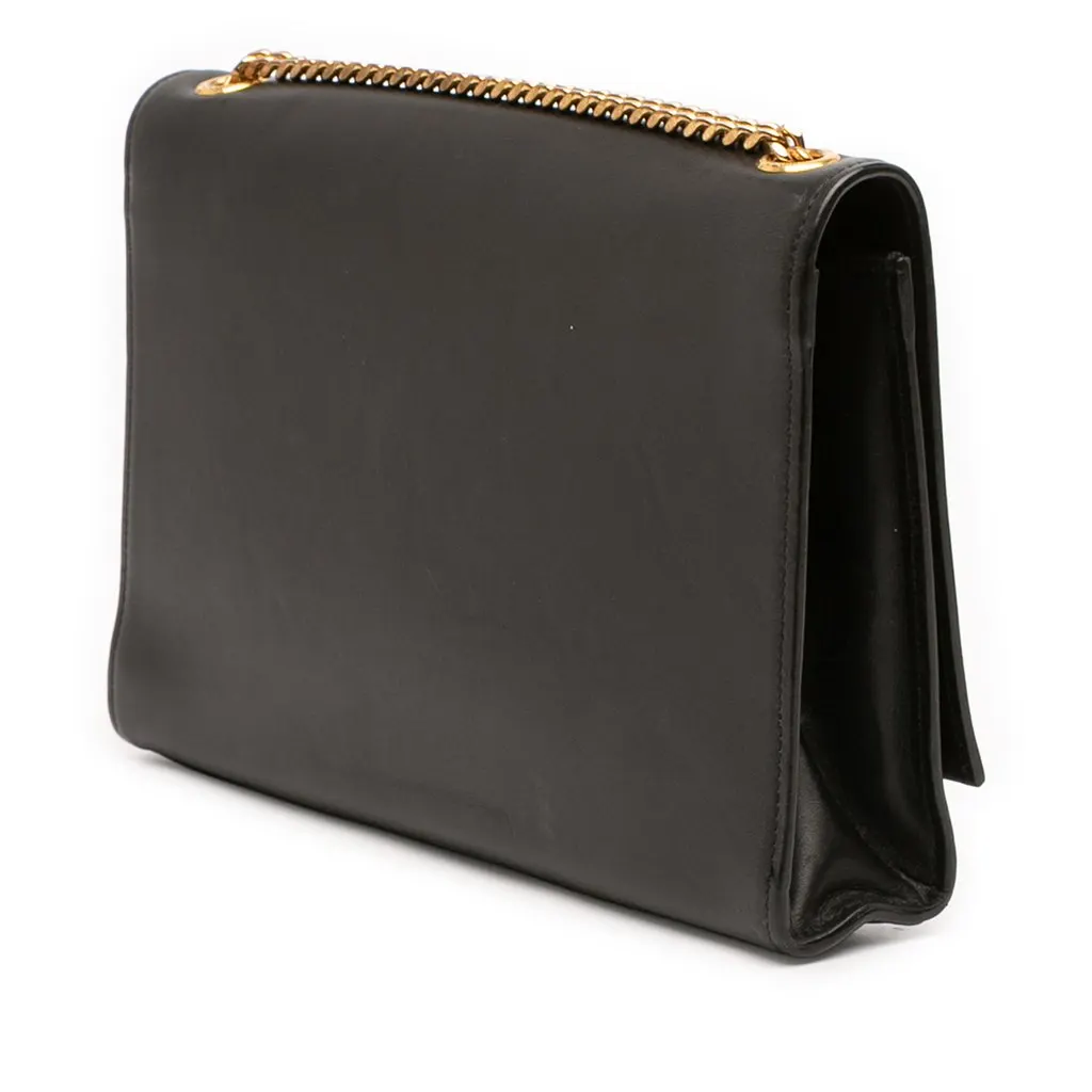 Saint Laurent Medium Smooth Calfskin Classic Monogram Kate Tassel Crossbody Black Leather Good - Back View