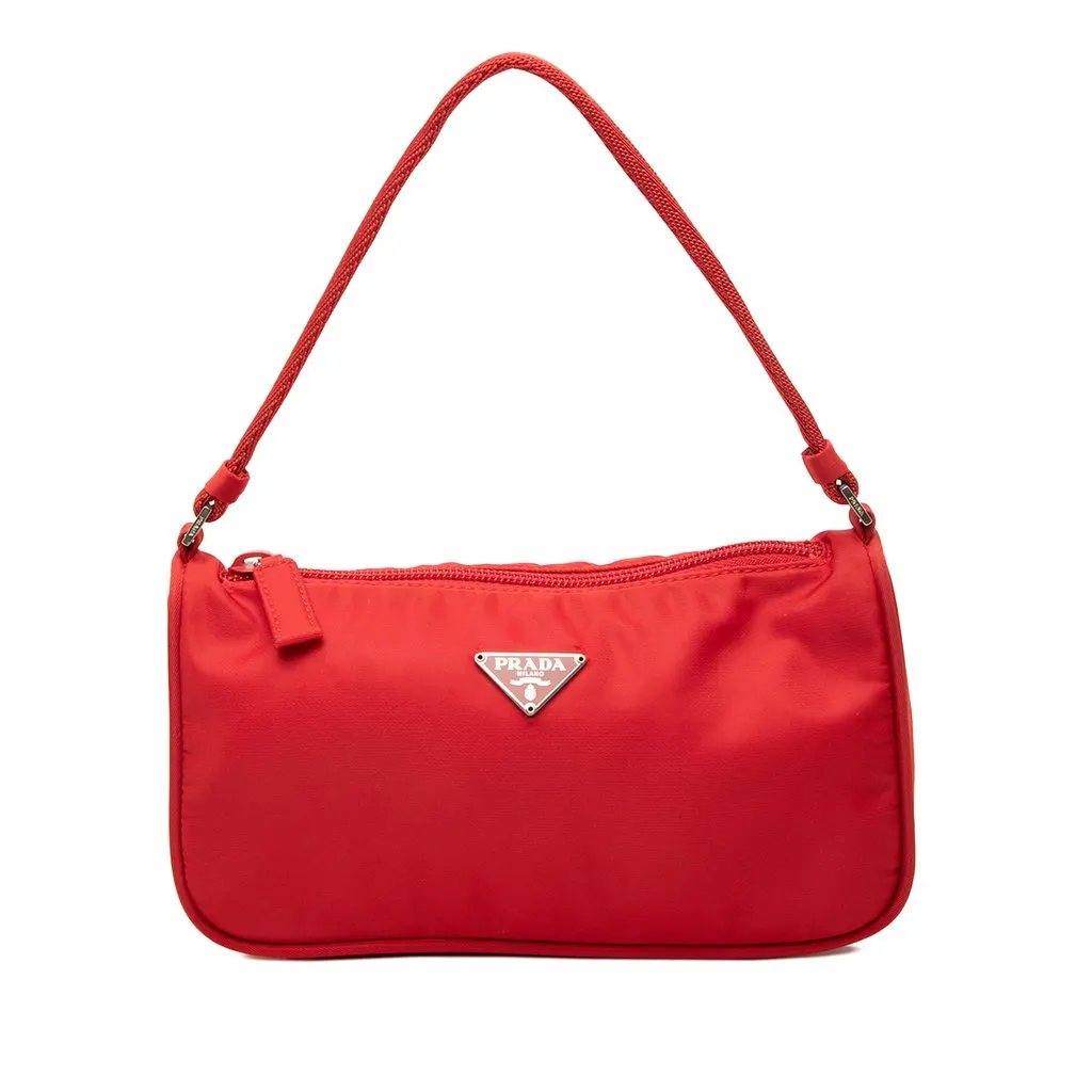 Prada Tessuto Pochette Red Polyamide Very good - Front View