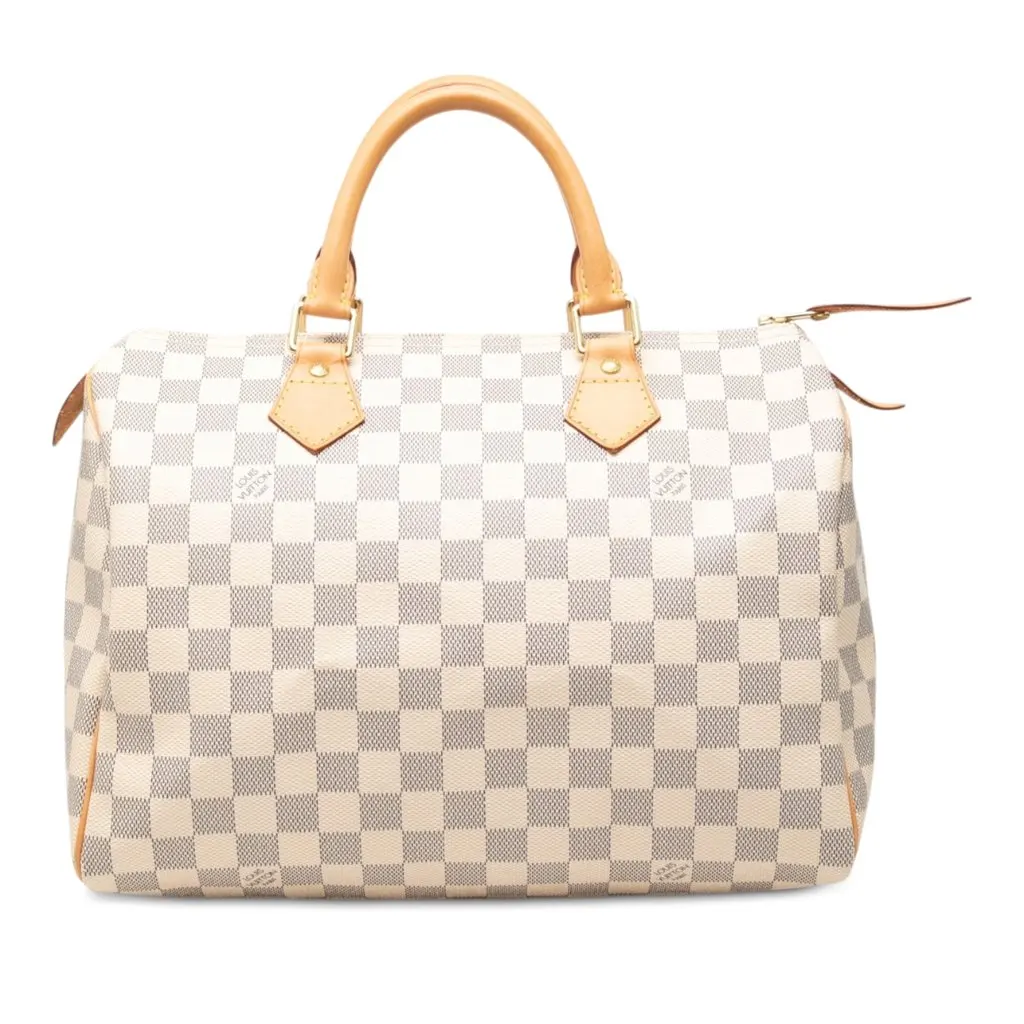 Louis Vuitton Damier Azur Speedy 30 White Very good - Front View