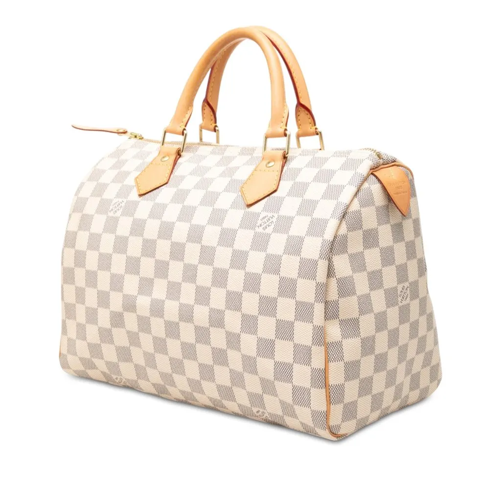 Louis Vuitton Damier Azur Speedy 30 White Very good - Back View