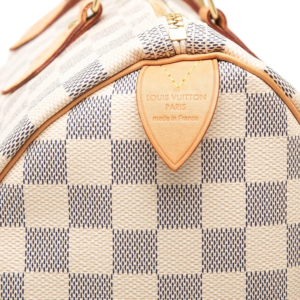Louis Vuitton Damier Azur Speedy 30 White Very good - Box View
