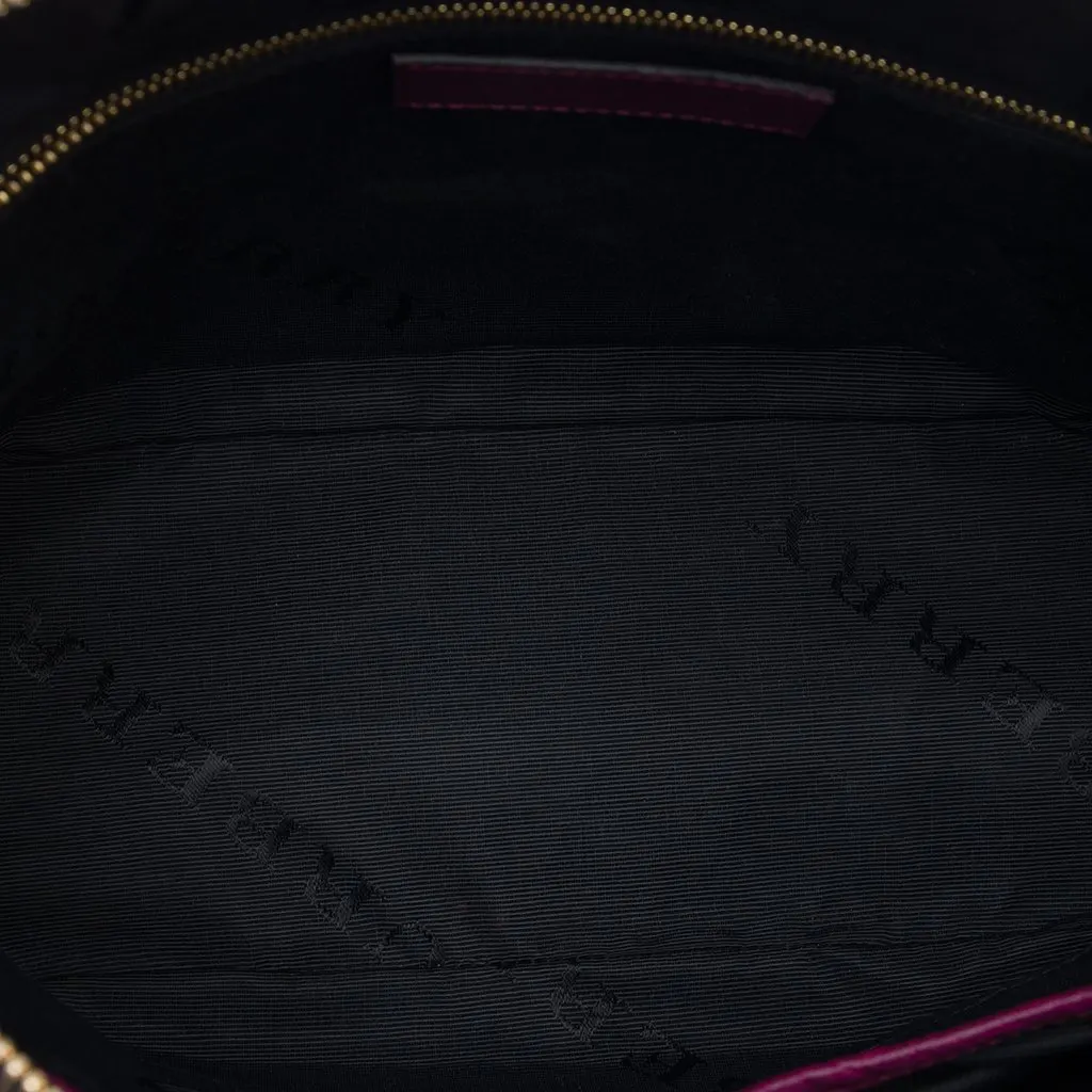 Burberry Small Grained Calfskin Heritage Orchard Bowling Bag Purple Leather Very good - Model View