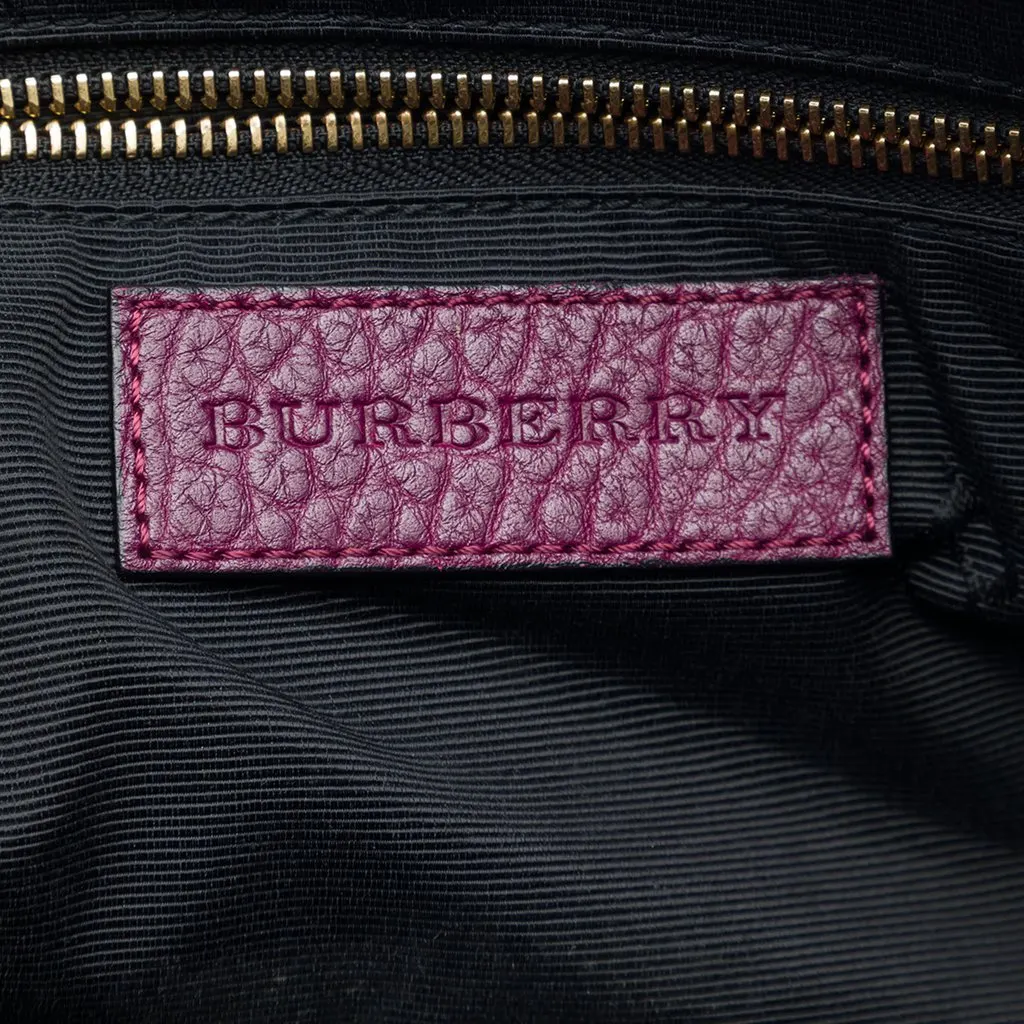 Burberry Small Grained Calfskin Heritage Orchard Bowling Bag Purple Leather Very good - Box View
