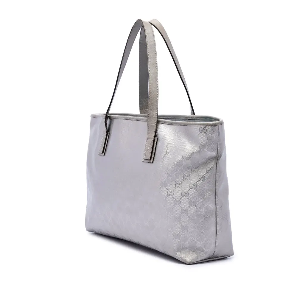 Gucci Medium GG Imprime Tote Silver Very good - Back View