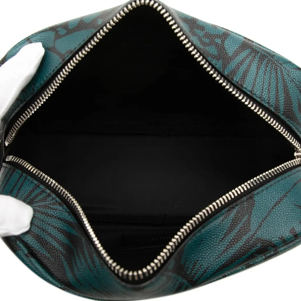 Saint Laurent Grain De Poudre Tropical Palm Pouch Blue Leather Very good - Model View
