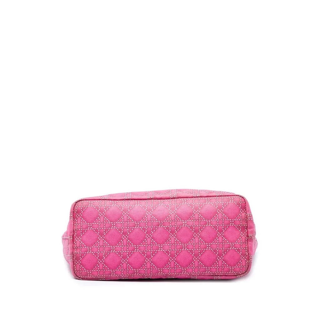 Dior Large Canvas Cannage Print Cherie Shopper Tote Pink Very good - Inside View