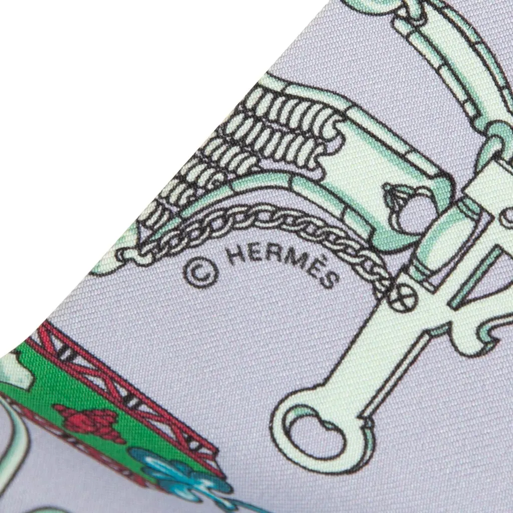 Hermès Mors et Gourmettes Remix Silk Twilly Scarf Purple Very good - Inside View