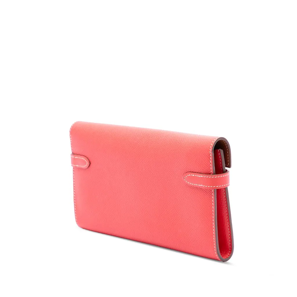 Hermès Epsom Verso Kelly Longue Wallet Pink Leather Good - Back View