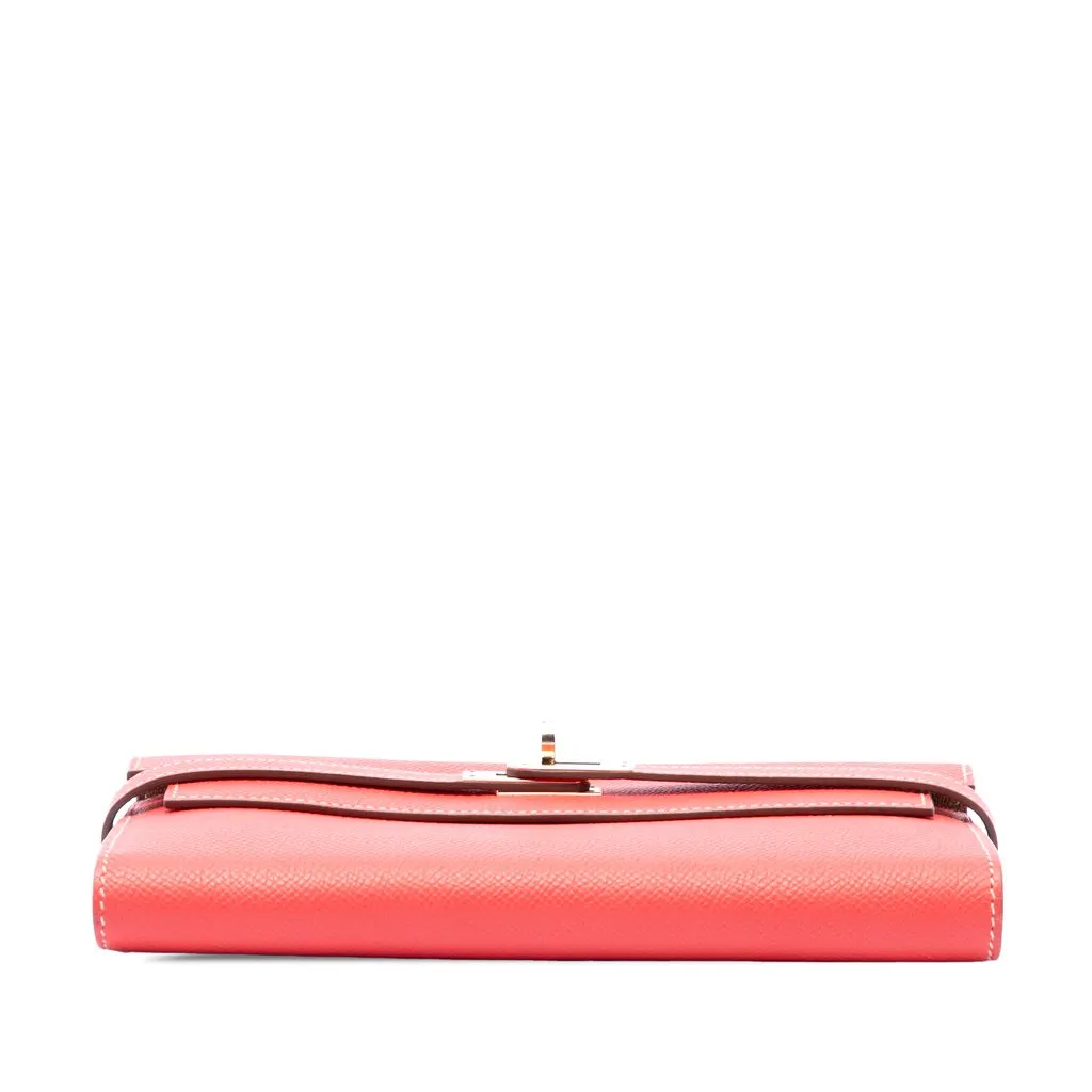 Hermès Epsom Verso Kelly Longue Wallet Pink Leather Good - Inside View