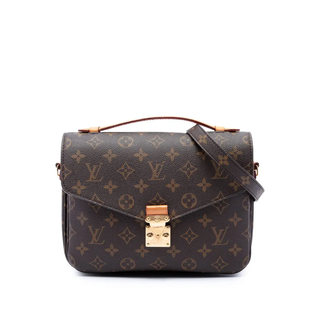 Louis Vuitton Monogram Pochette Metis Brown Canvas Good - Front View