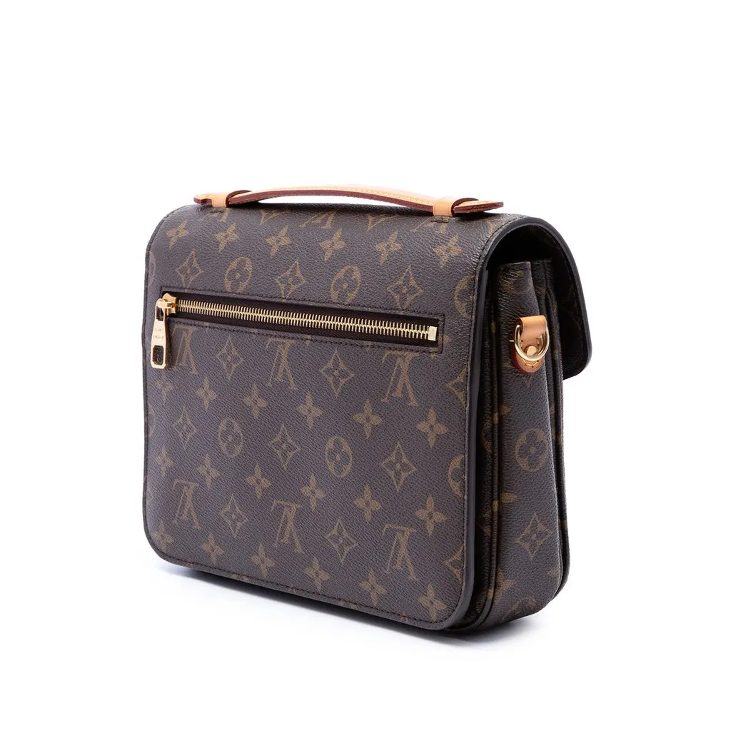 Louis Vuitton Monogram Pochette Metis Brown Canvas Good - Back View