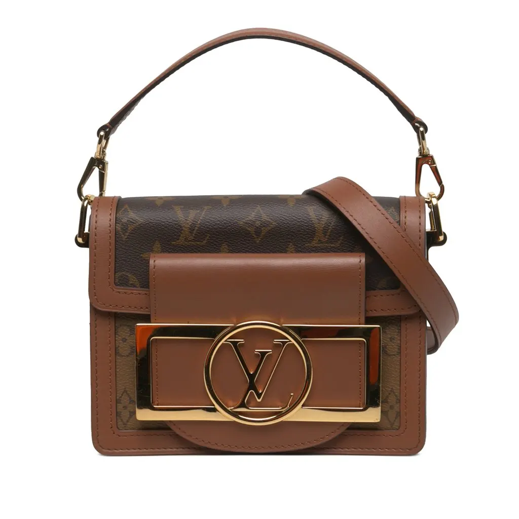 Louis Vuitton Monogram Reverse Mini Dauphine Lock XL Brown Canvas Very good - Front View